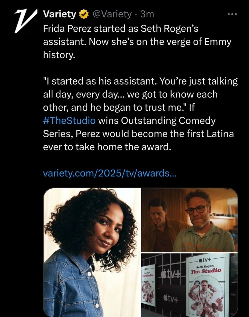 How &lsquo;The Studio&rsquo; Producer Frida Perez Went From Seth Rogen&rsquo;s Assistant to Making Emmy History 