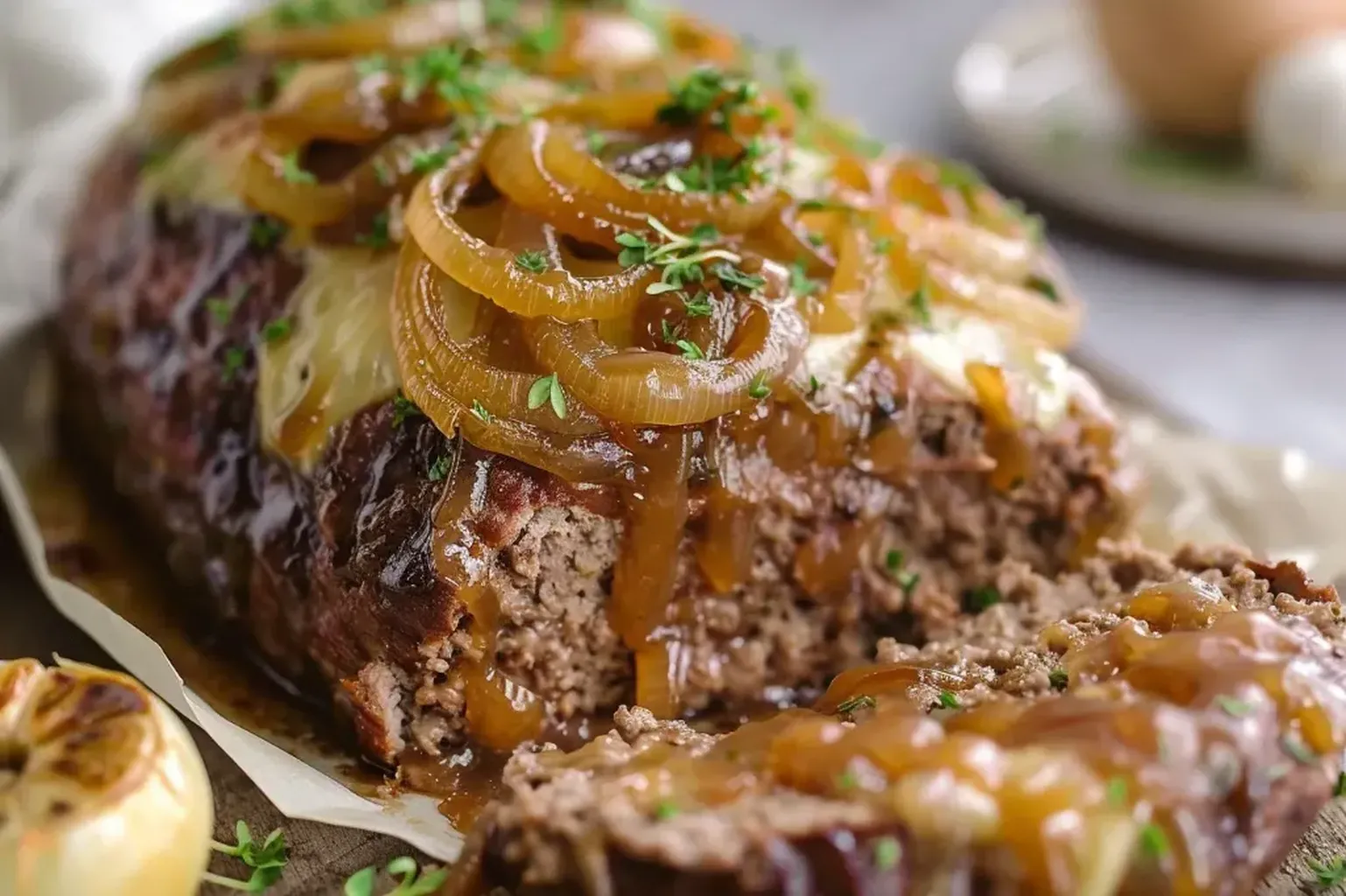 Crockpot French Onion Meatloaf