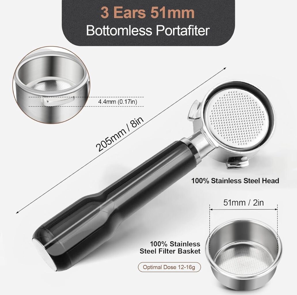 WhaleSiper 51mm Bottomless Portafilter & Puck Screen