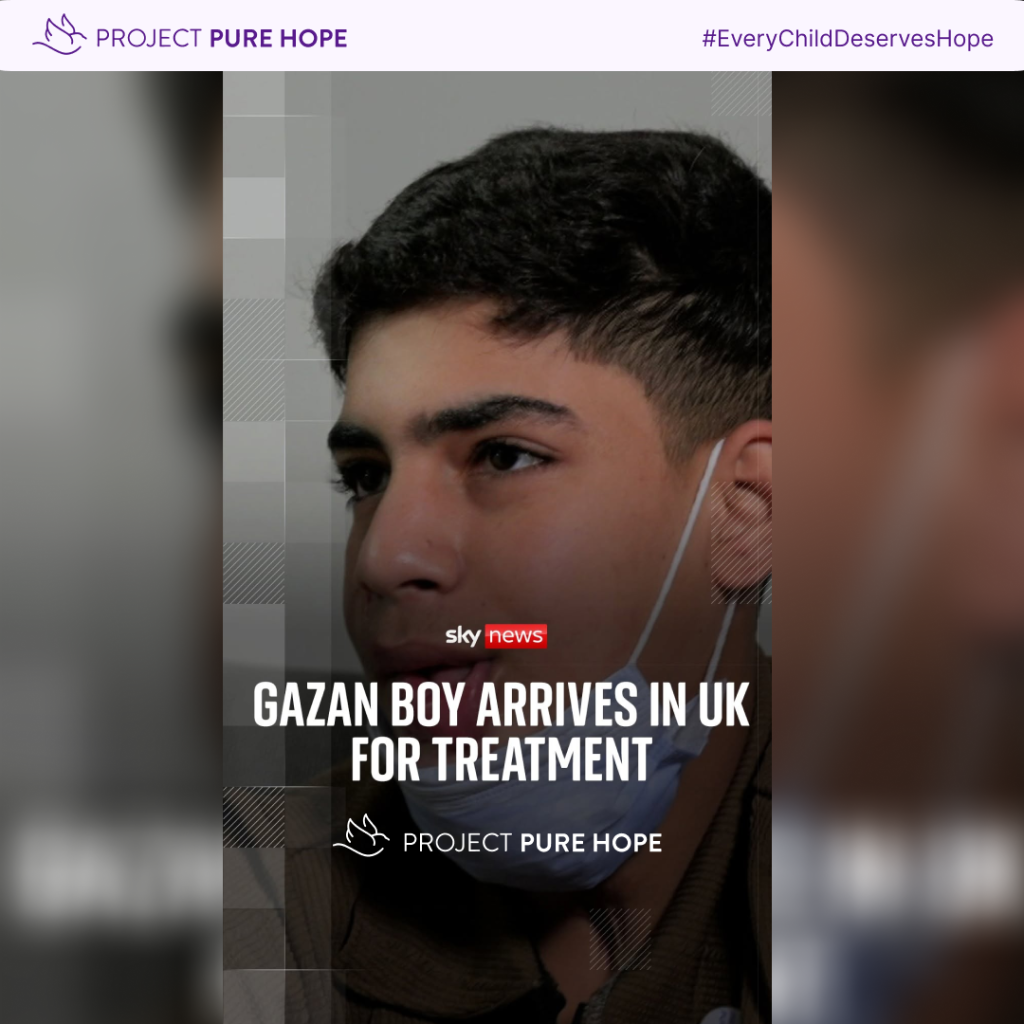 Majd, Gazan boy, arrives in UK for treatment