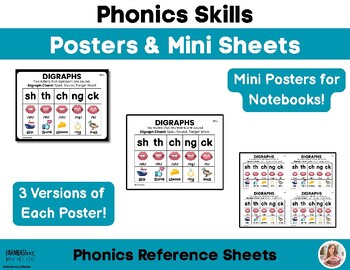 Phonics Posters for Common Skills | Vowels | Digraphs | FLSZ | Magic E
