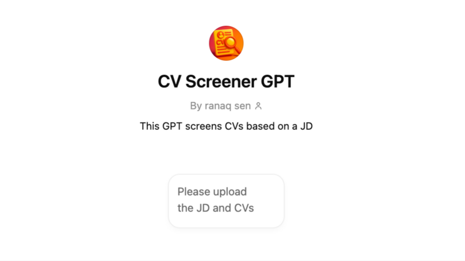 CV Screener GPT