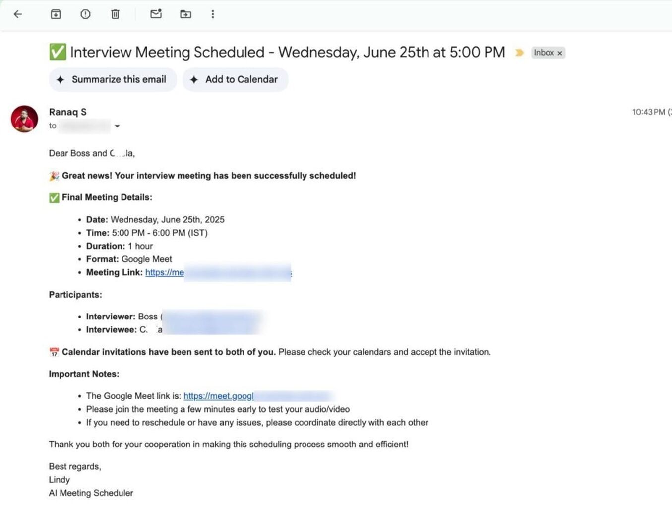 AI Interview Scheduler