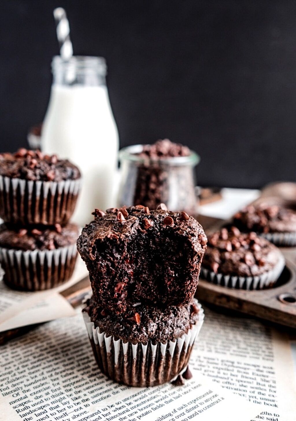 Healthy Double Chocolate Zucchini Muffins