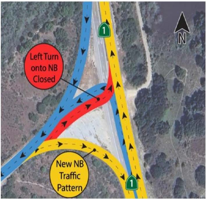 Caltrans to Implement New Traffic Pattern on Highway 1 at Santa Lucia Canyon Road Near Lompoc