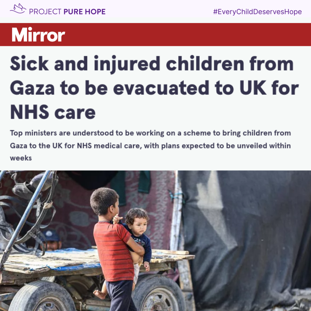 Sick and injured children from Gaza to be evacuated to UK for NHS care