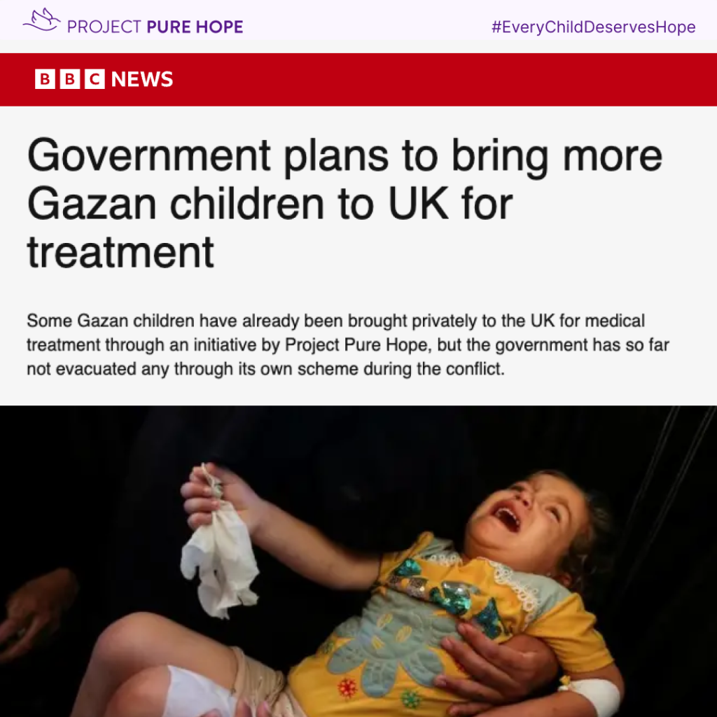 Government plans to bring more Gazan children to UK for treatment