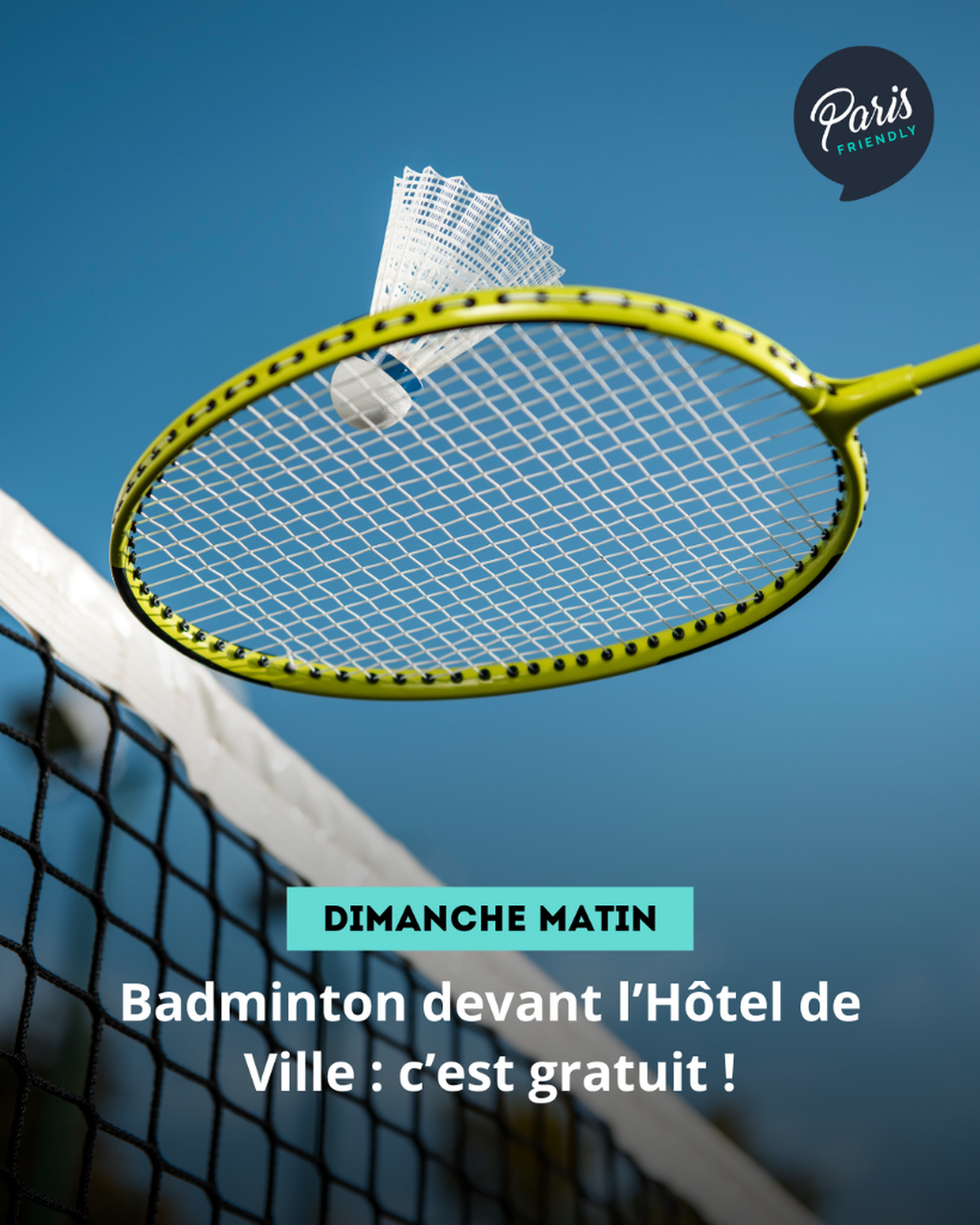 Badminton devant l&rsquo;H&ocirc;tel de Ville : c&rsquo;est gratuit !
