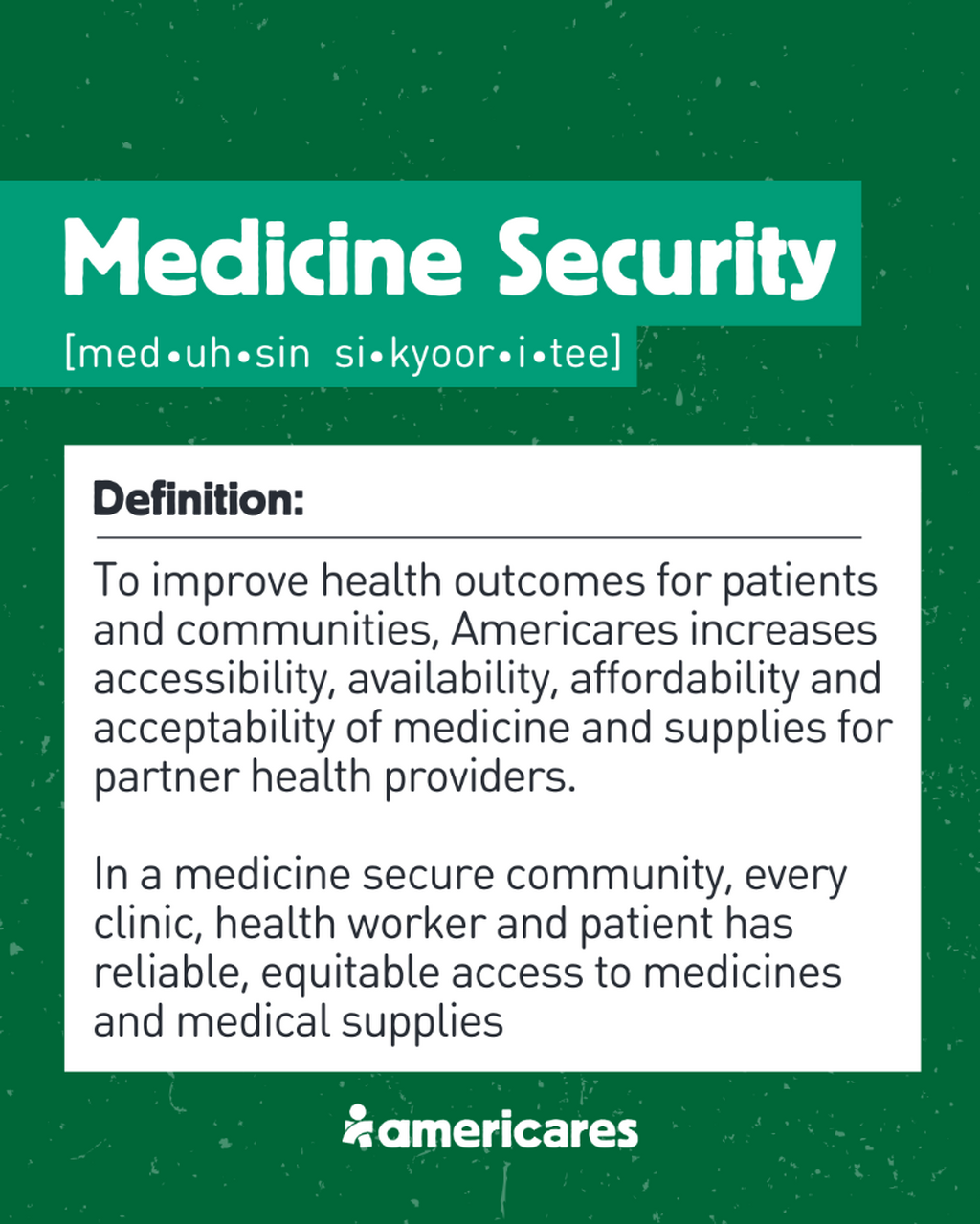 Americares Medicine Security 