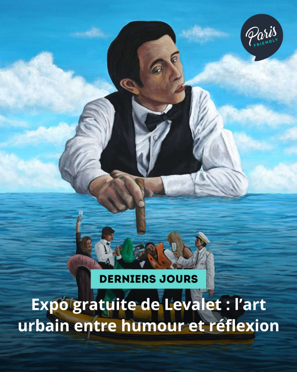 Expo gratuite de Levalet : l&rsquo;art urbain entre humour et r&eacute;flexion
