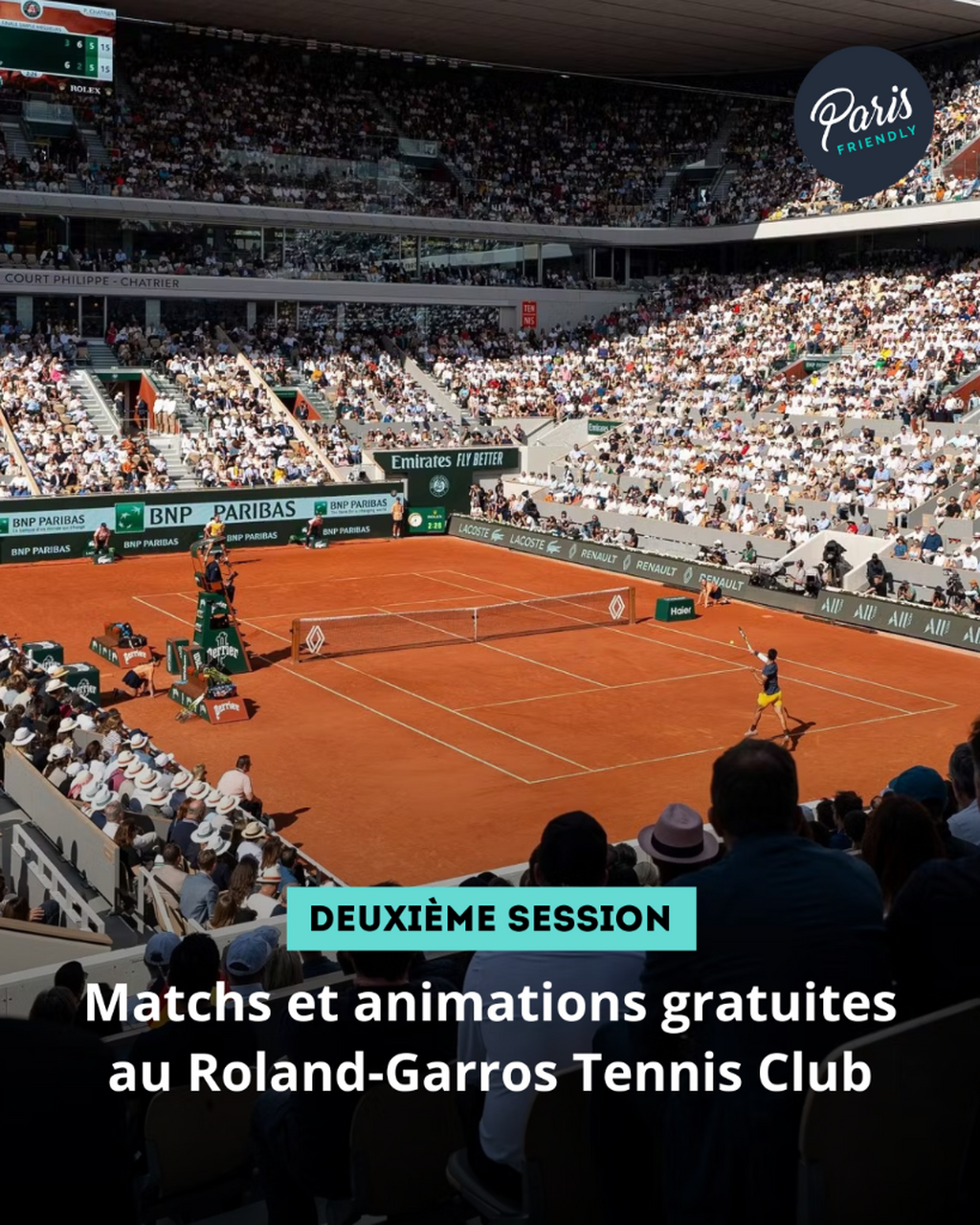 Matchs et animations gratuites au Roland-Garros Tennis Club