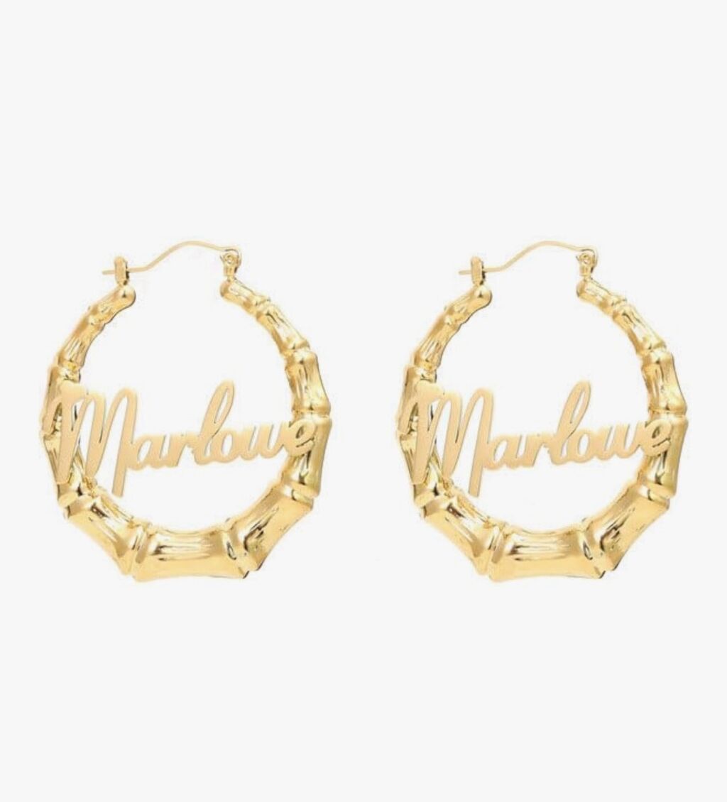 Personalized Bamboo Earrings use code SAG8LQYA
