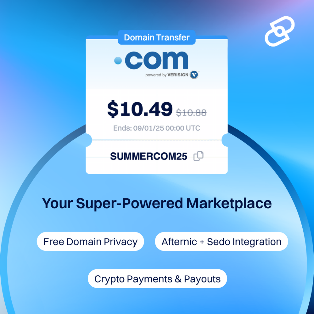 Transfer your .COM domains for $10.49 this month!