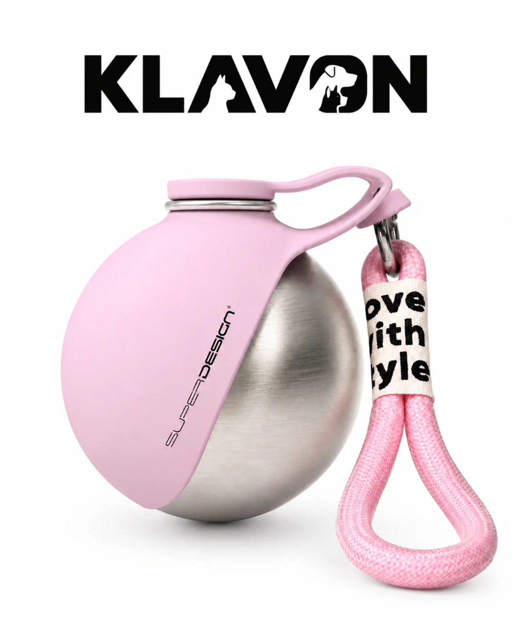 Klavon&trade; AquaGo 2-in-1 Portable Dog Water Bottle 285 ml