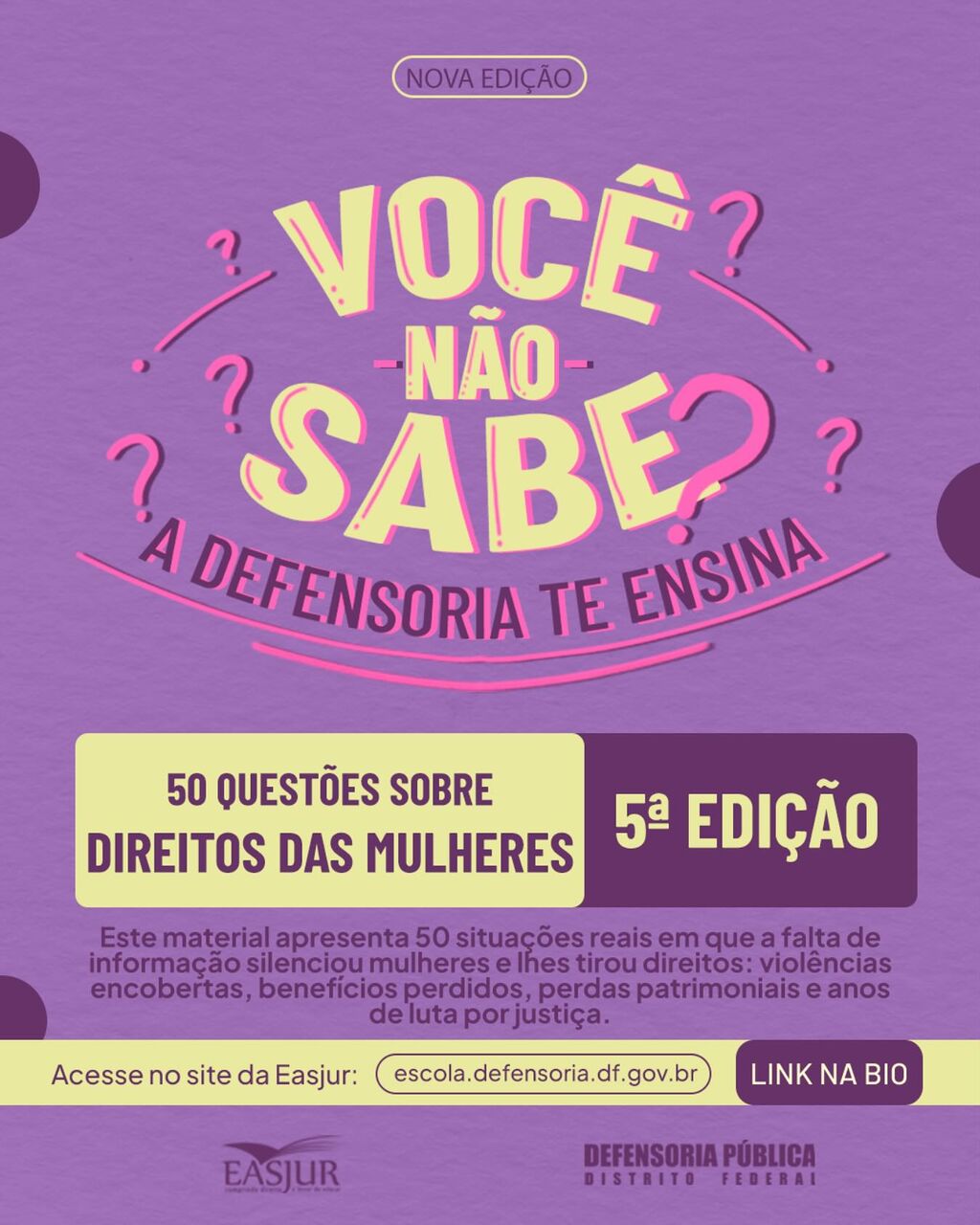 Voc&ecirc; n&atilde;o sabe? Direitos das Mulheres