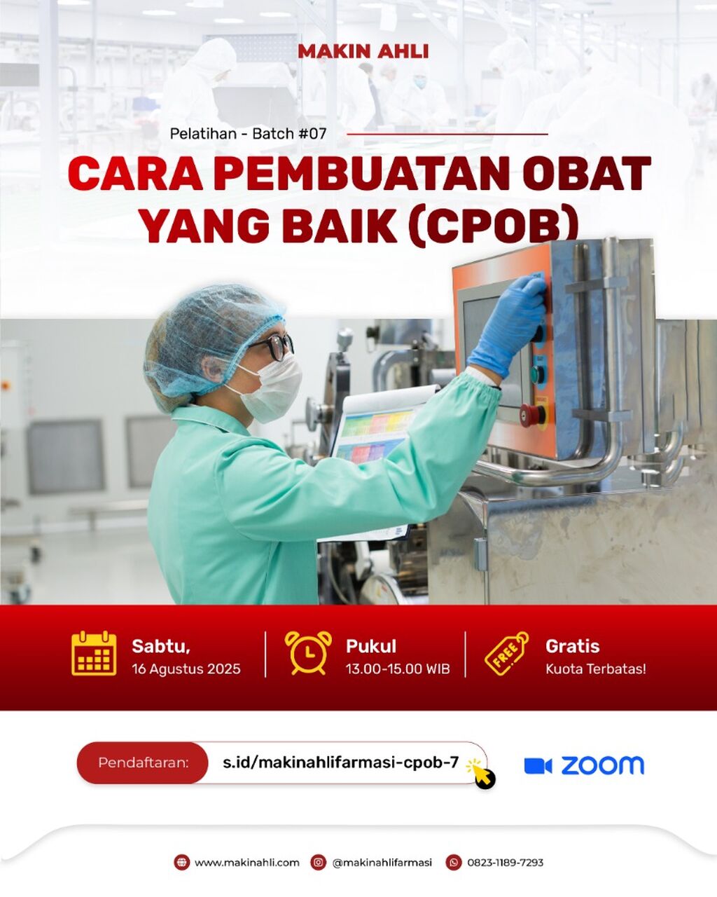 PELATIHAN CARA PEMBUATAN OBAT YANG BAIK (CPOB) BATCH 20