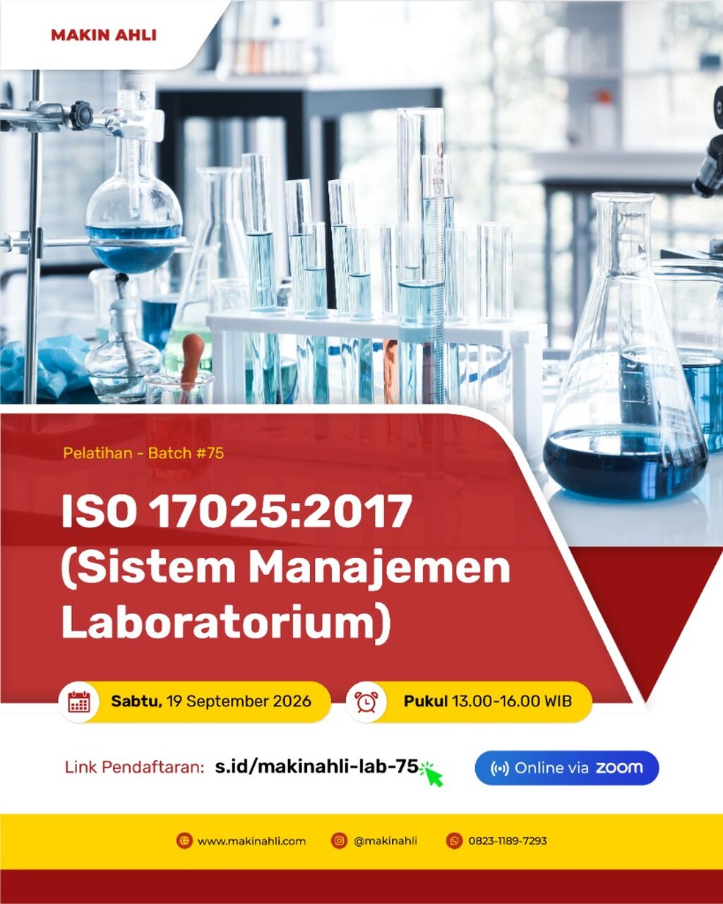 PELATIHAN SISTEM MANAJEMEN LABORATORIUM (ISO 17025:2017) BATCH 77