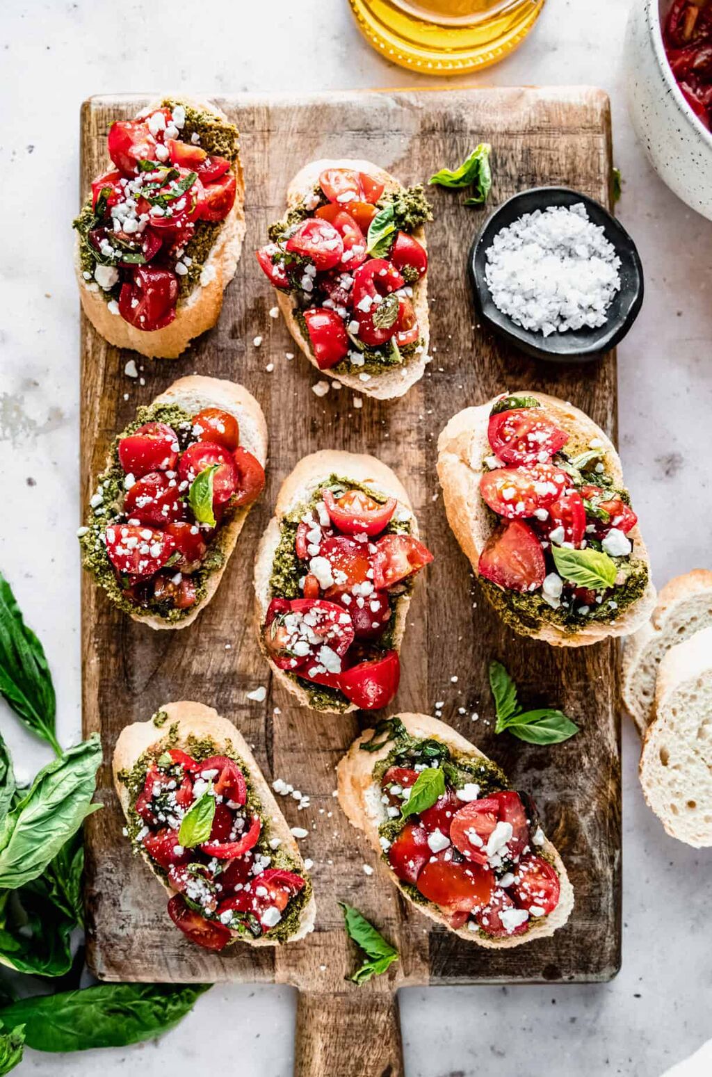 Italian Bruschetta al Pomodoro Recipe with Pesto