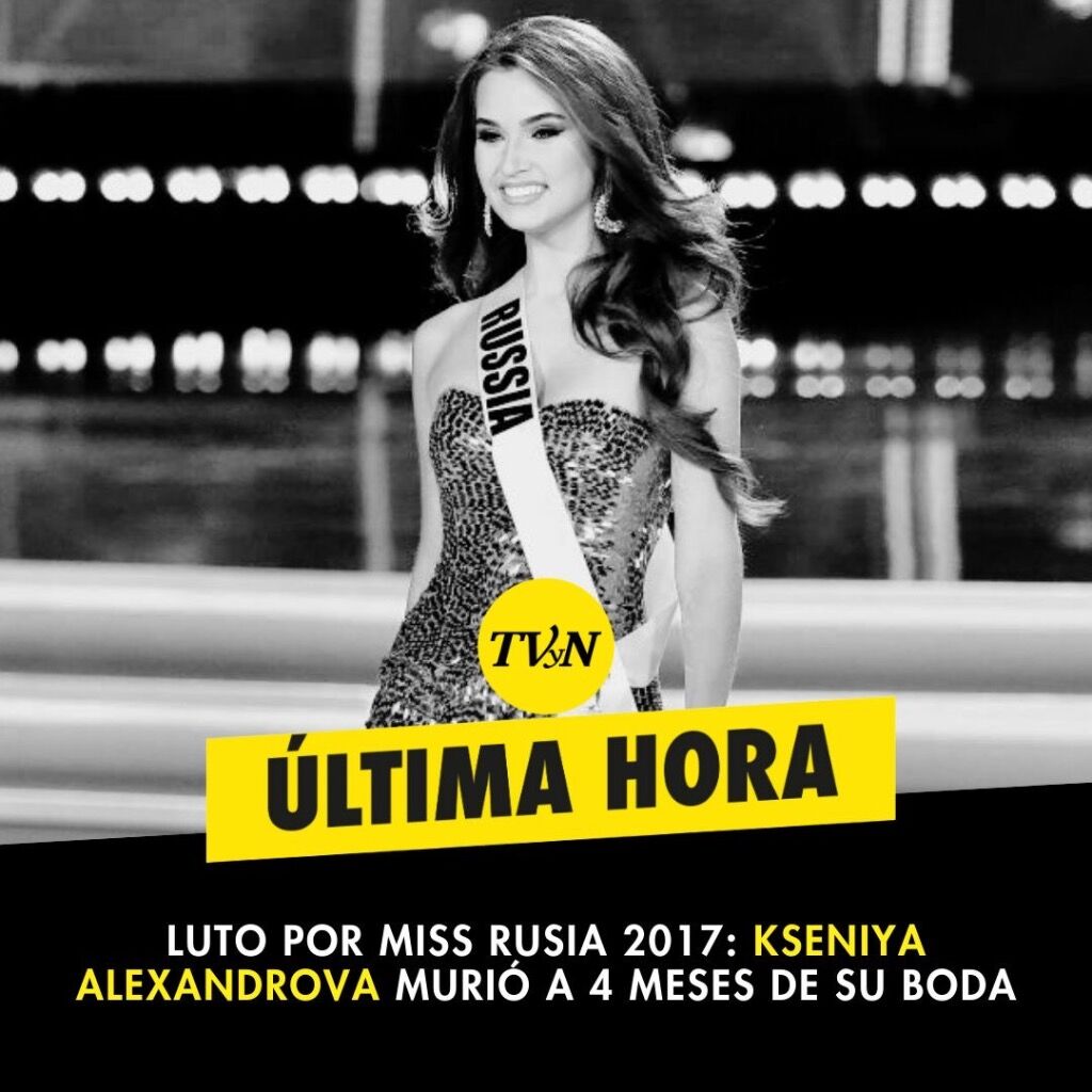 Luto por Miss Rusia 2017: Kseniya Alexandrova muri&oacute; a 4 meses de su boda