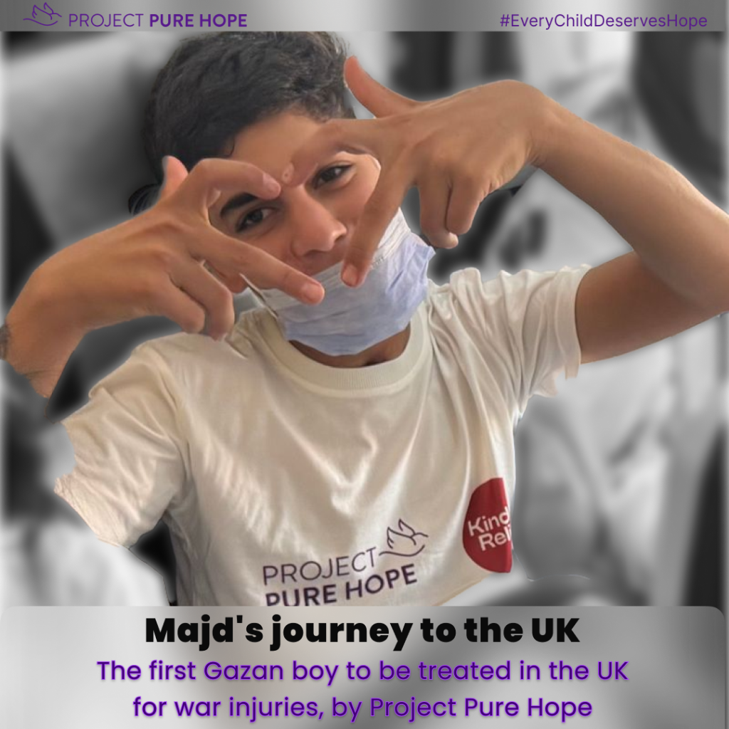 Majd journey to UK and thanks to PPH supporters