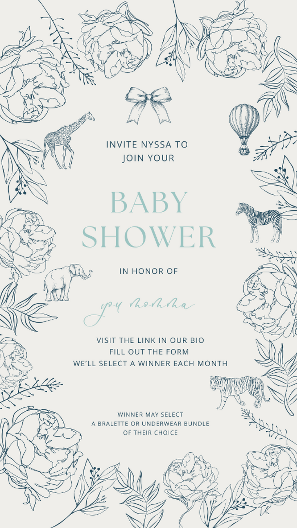 Baby Shower Giveaway Entry Form
