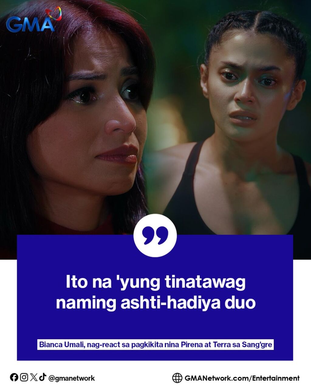 Bianca Umali sa pagkikita nina Pirena at Terra: 'Ito na 'yung tinatawag naming ashti-hadiya duo'