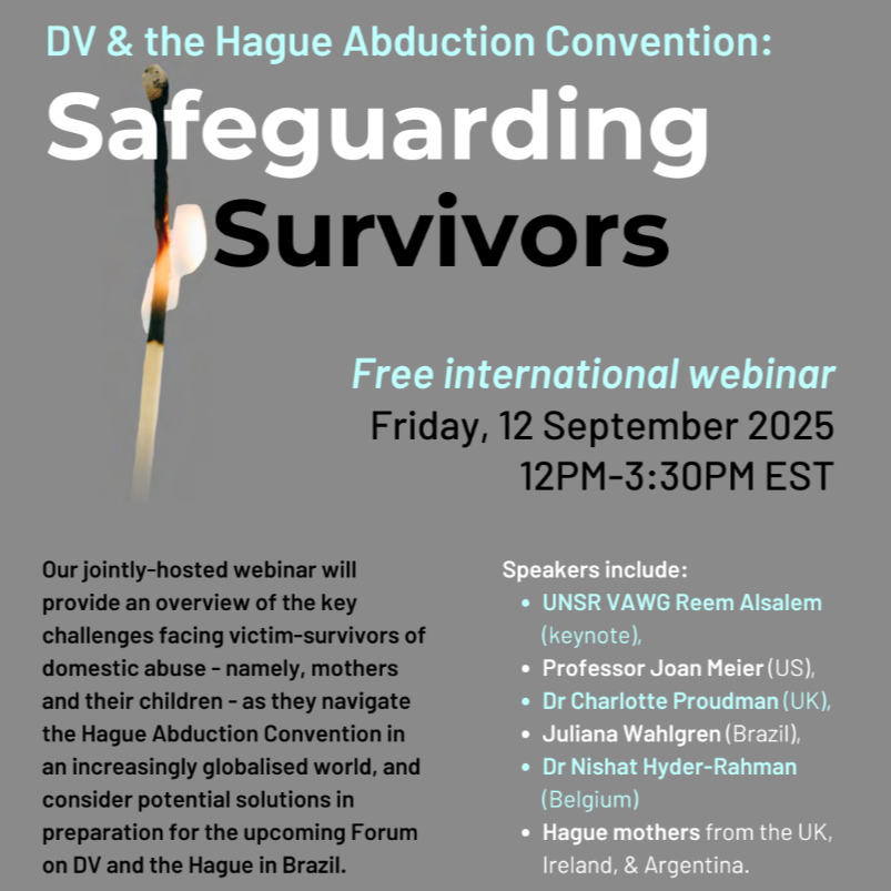 REGISTER FOR WEBINAR ON DV & THE HAGUE ABDUCTION CONVENTION