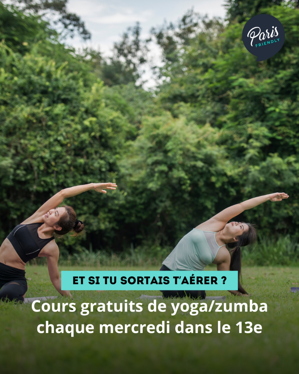 Cours gratuits de yoga/zumba chaque mercredi dans le 13e
