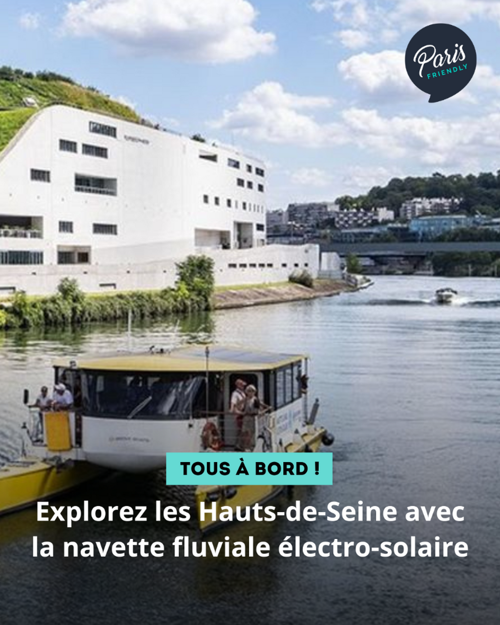 Explorez les Hauts-de-Seine avec la navette fluviale &eacute;lectro-solaire