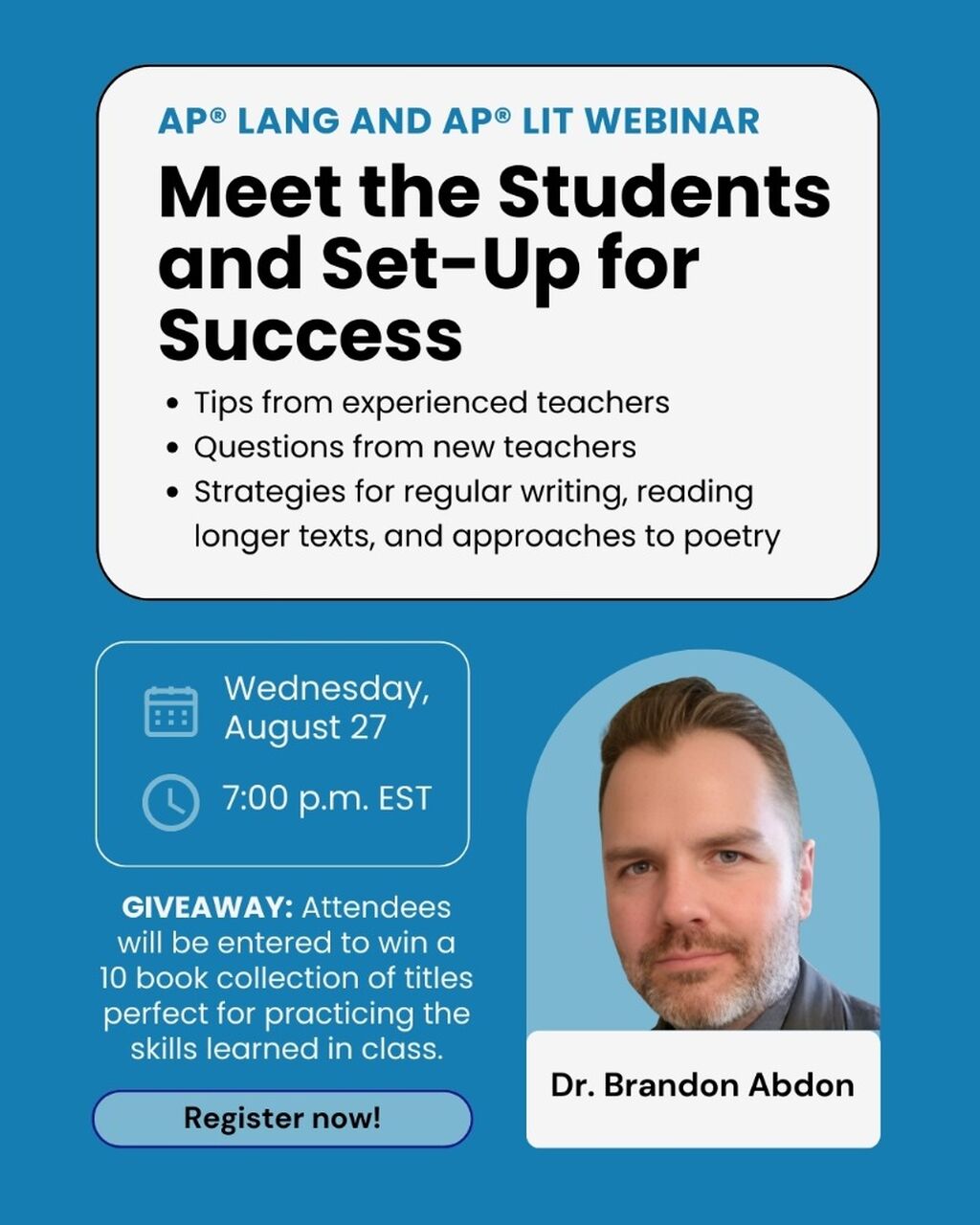 Register - August 2025 AP English Webinar