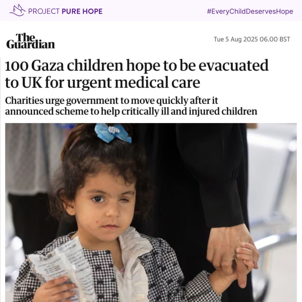 100 Gaza children hope to be evacuated to UK for urgent medical care