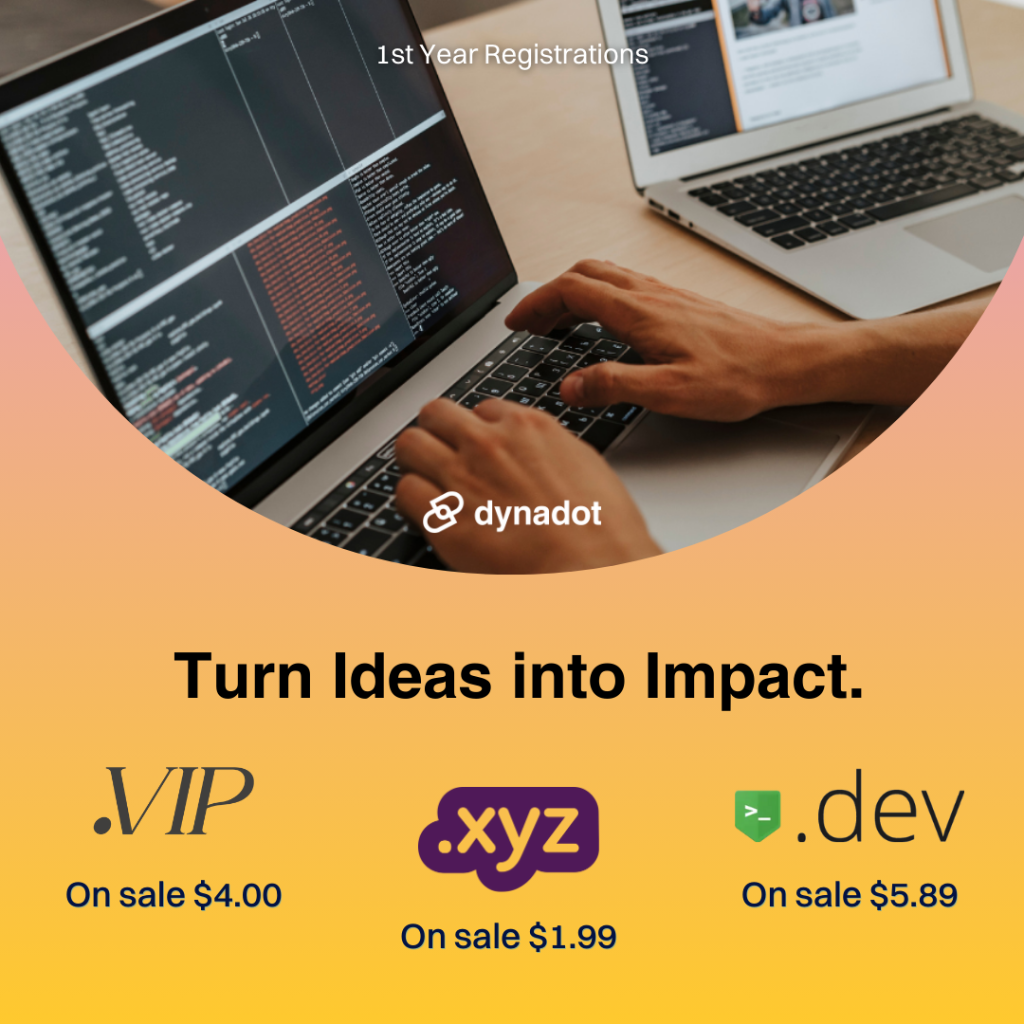 Launch your new ideas with .xyz, .dev and .vip!