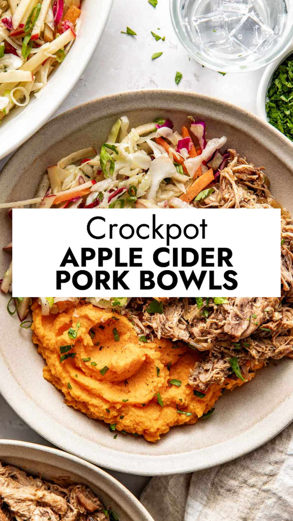 Crockpot Apple Cider Pork Bowls