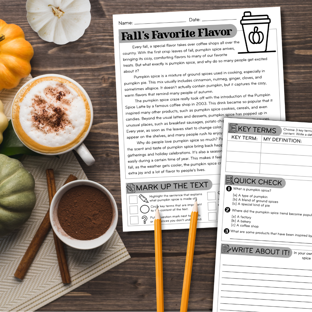 Fall Comprehension Passages | Autumn Reading Worksheets and Activities 
