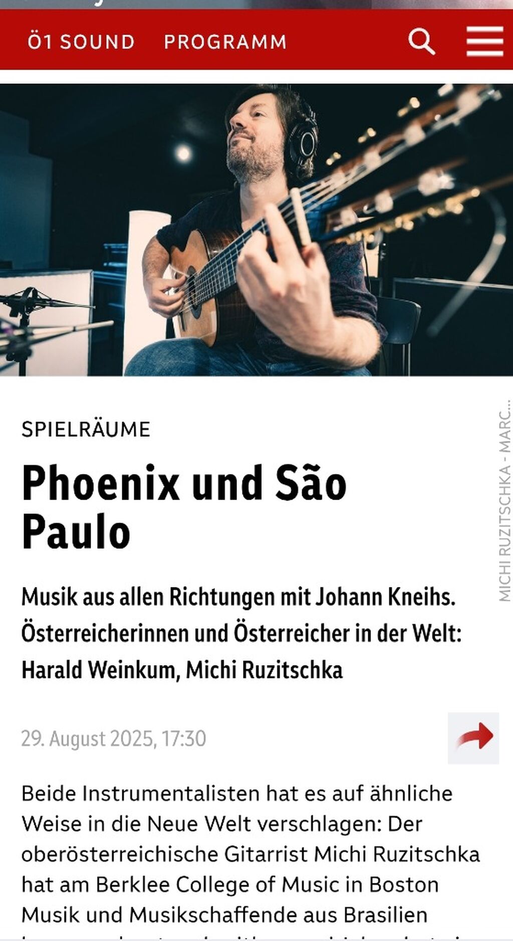 Portrait Michi Ruzitschka ORF &Ouml;1