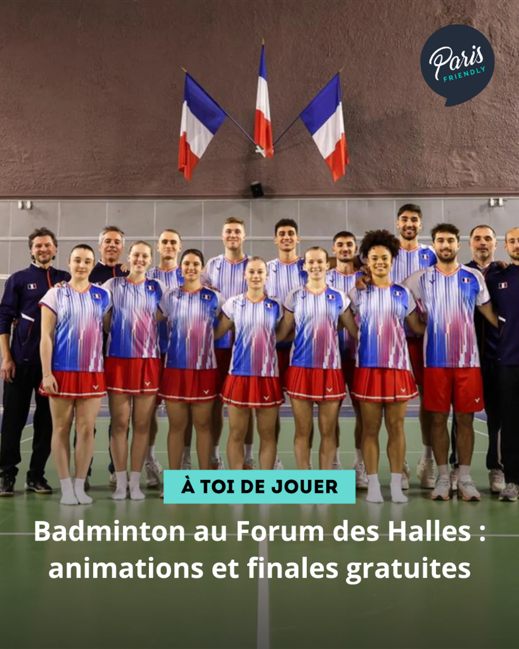Badminton au Forum des Halles : animations et finales gratuites