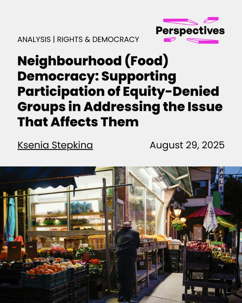 Neighbourhood (Food) Democracy: Supporting Participation of Equity-Denied Groups in Addressing the Issue That Affects Them | Perspectives Journal