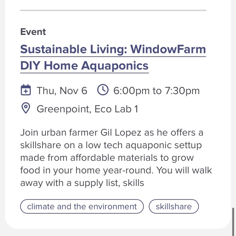11/6, 6pm | DIY Aquaponics - RSVP REQ&rsquo;D (Brooklyn Library @ Greenpoint)