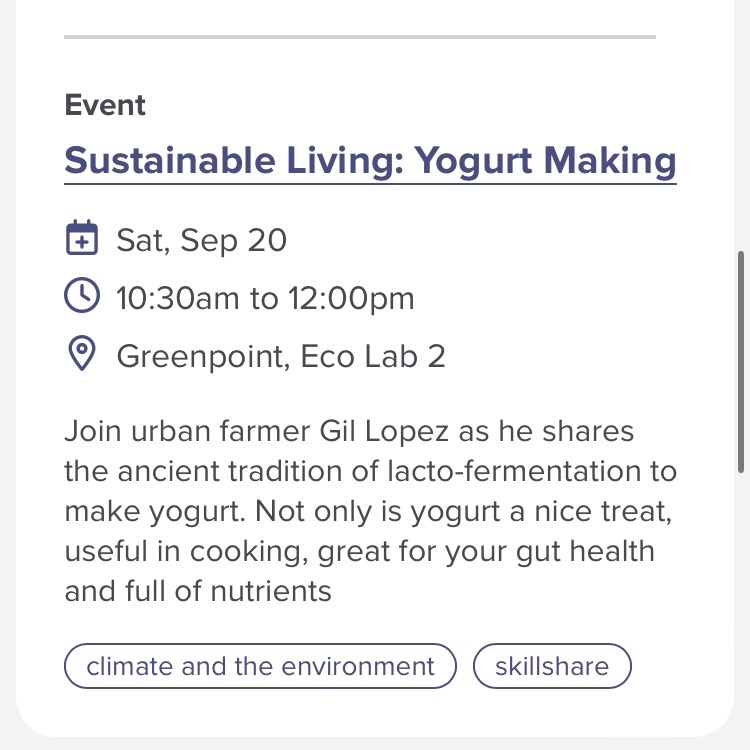 9/20, 10:30am | Homemade Yogurt - RSVP REQ&rsquo;d ( Brooklyn Library @ Greenpoint)