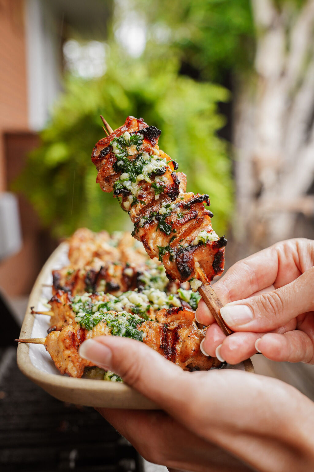 Garlic Parmesan Chicken Skewers