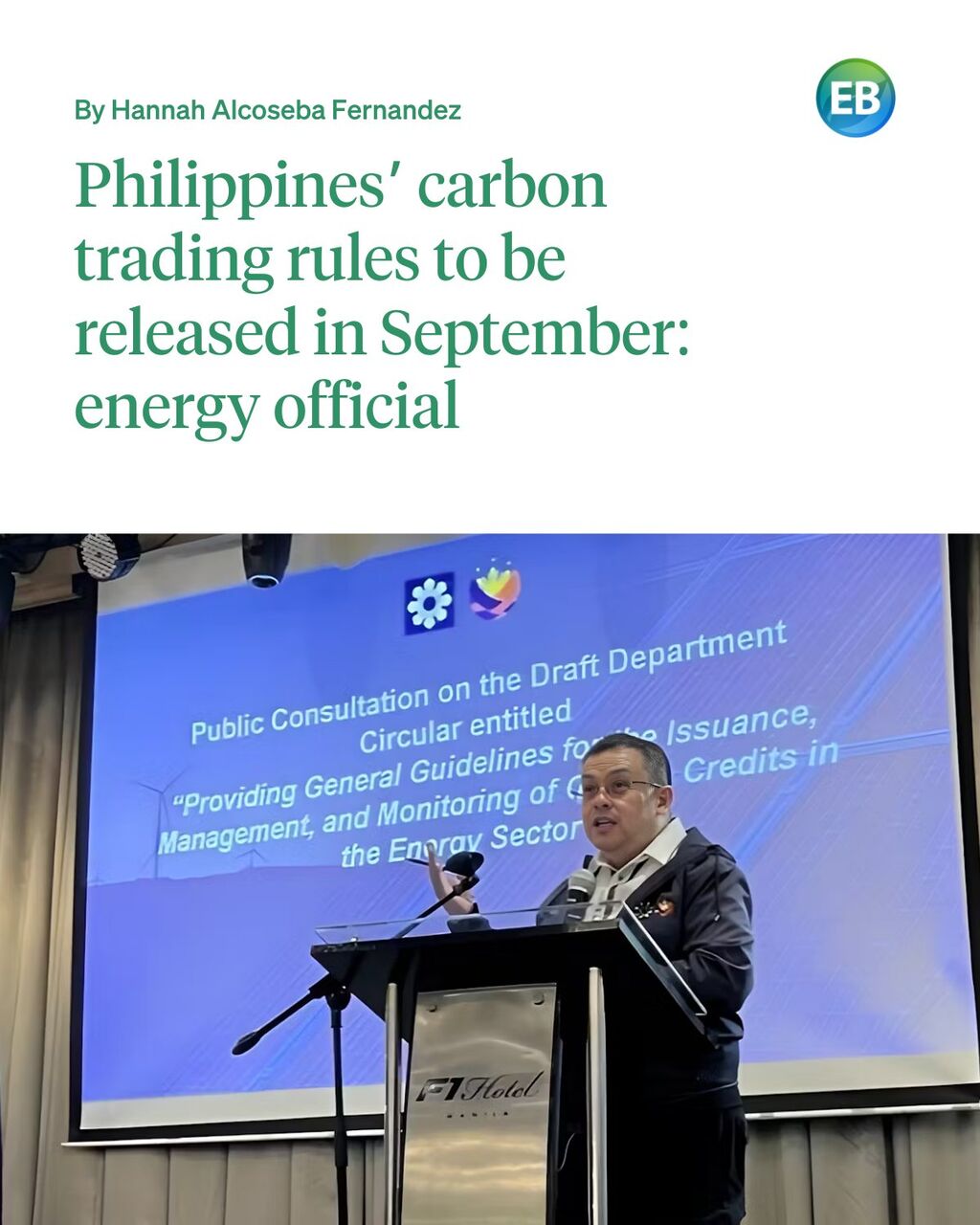 Philippines&rsquo; carbon trading rules to be released in September: energy official