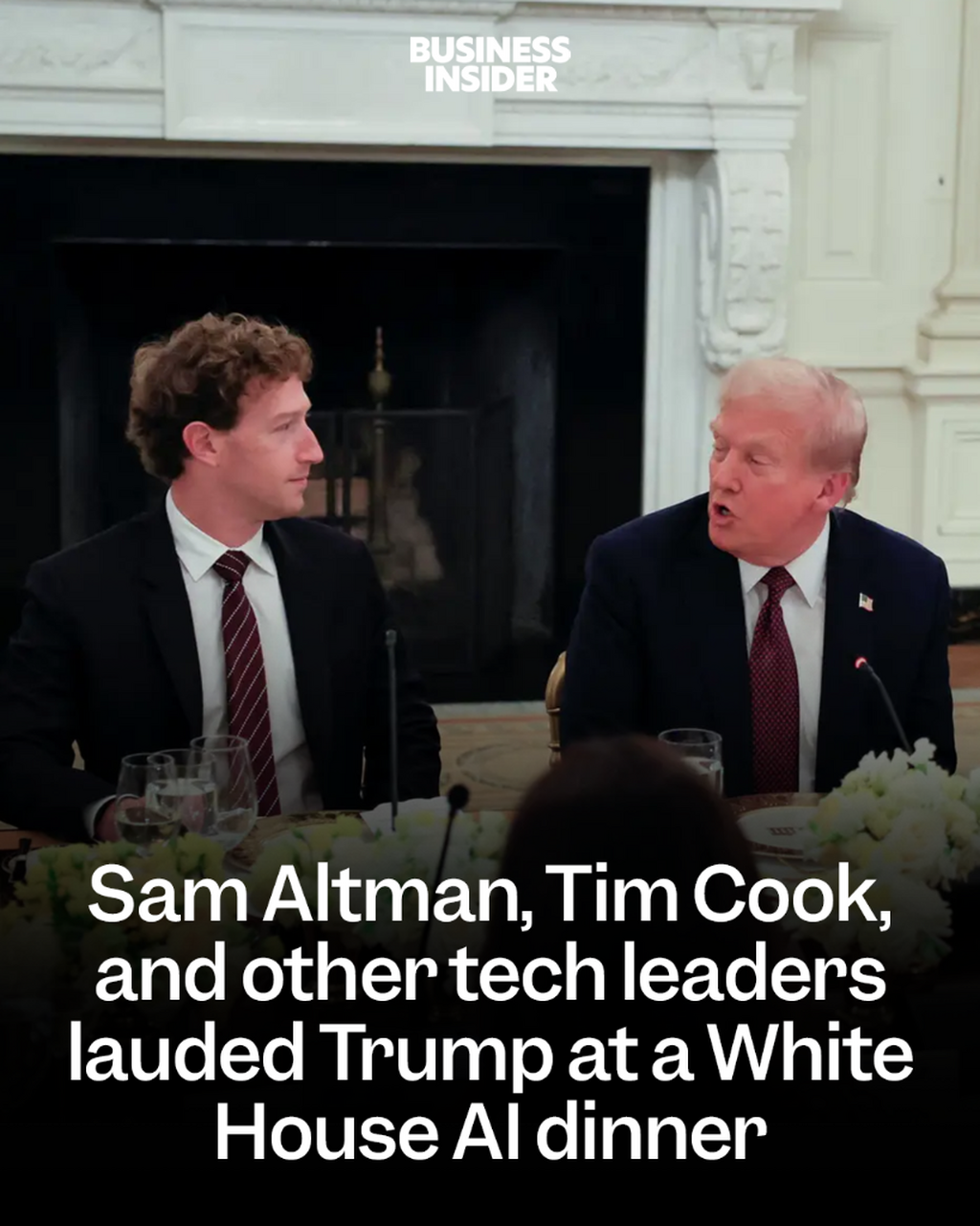 Sam Altman, Tim Cook, and other tech leaders lauded Trump at a White House AI dinner