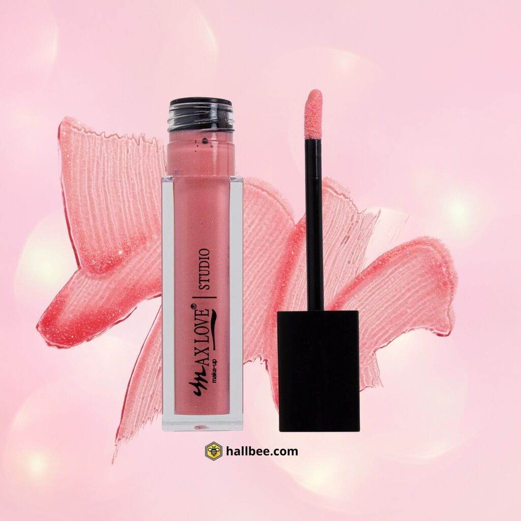 Max Love Gloss Labial Lip Volumoso Cor 12 &ndash; Nude Com Glitter &ndash; Aumento Dos L&aacute;bios