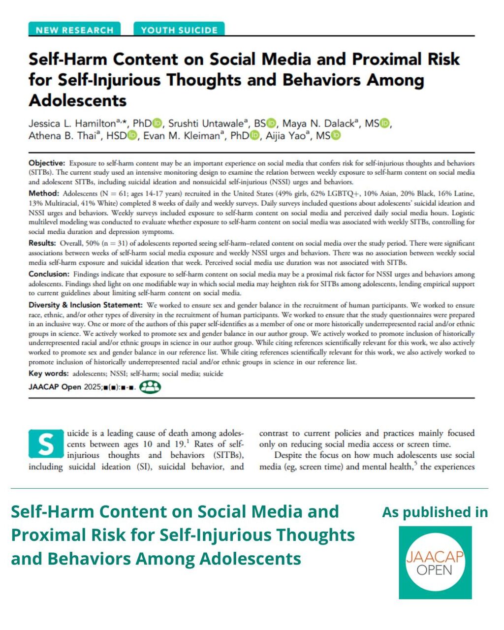JO 0925 Self-Harm Content on Social Media