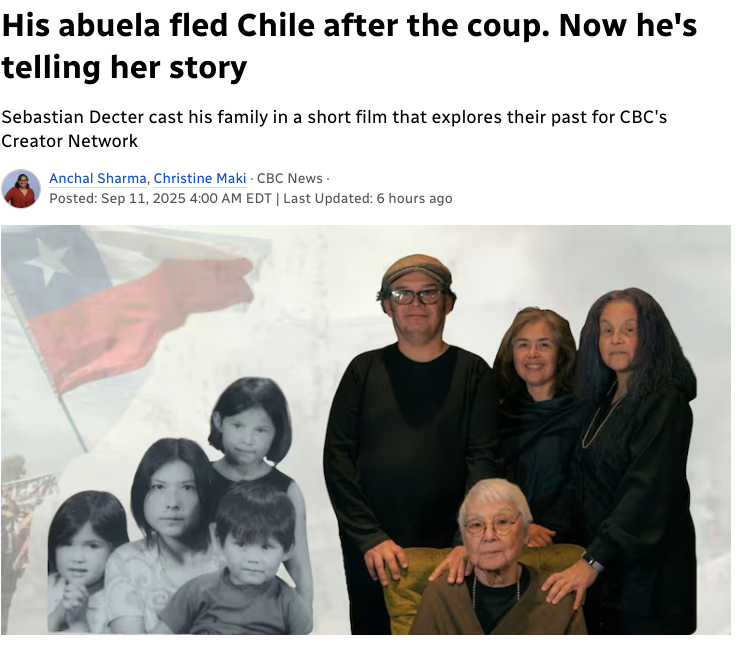 Abuela's Life Story Article on CBC (watch the film first!)