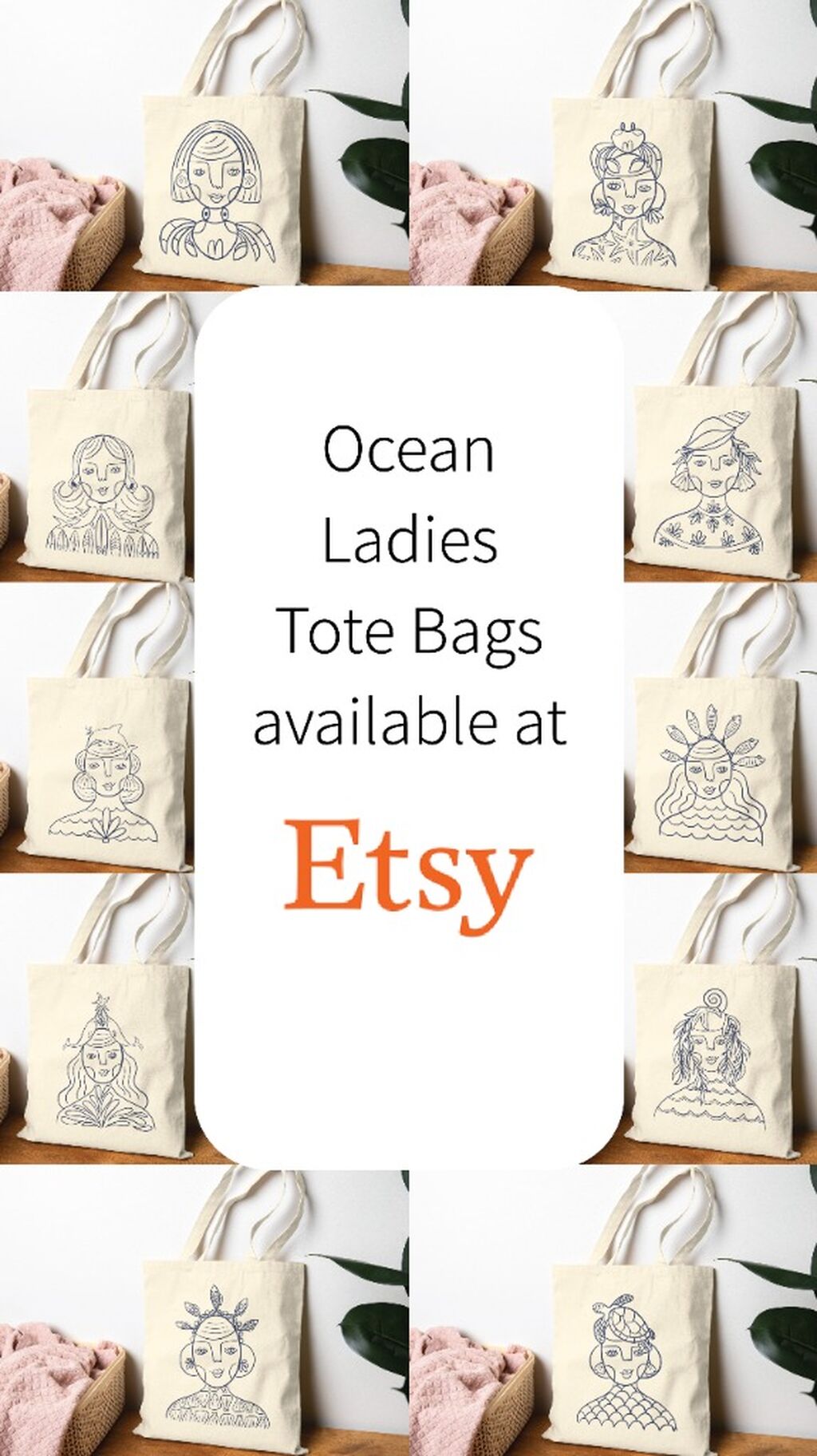 Ocean Ladies Tote Bags | Etsy