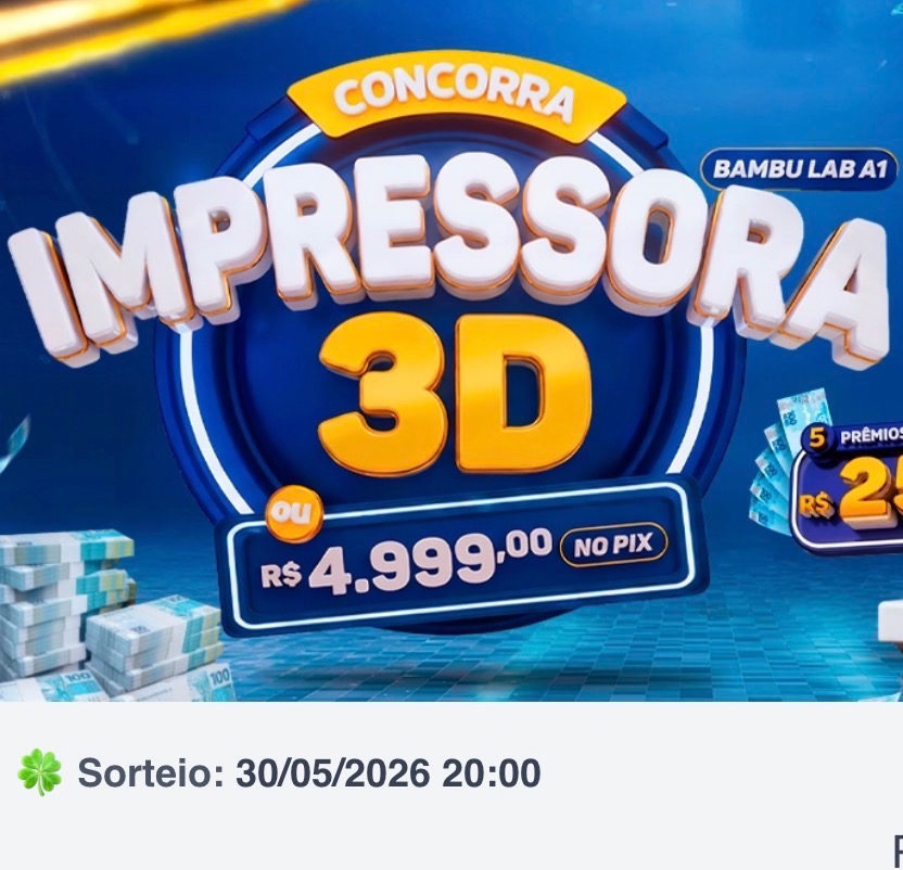 Sorteio Impressora 3D bambu lab a1 combo, multicolorida