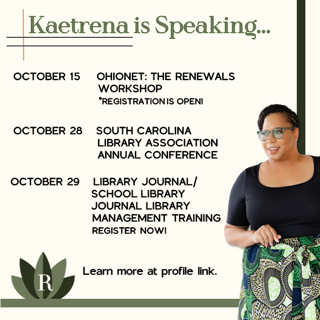 KAETRENA'S SPEAKING ENGAGEMENTS: OCTOBER 2025