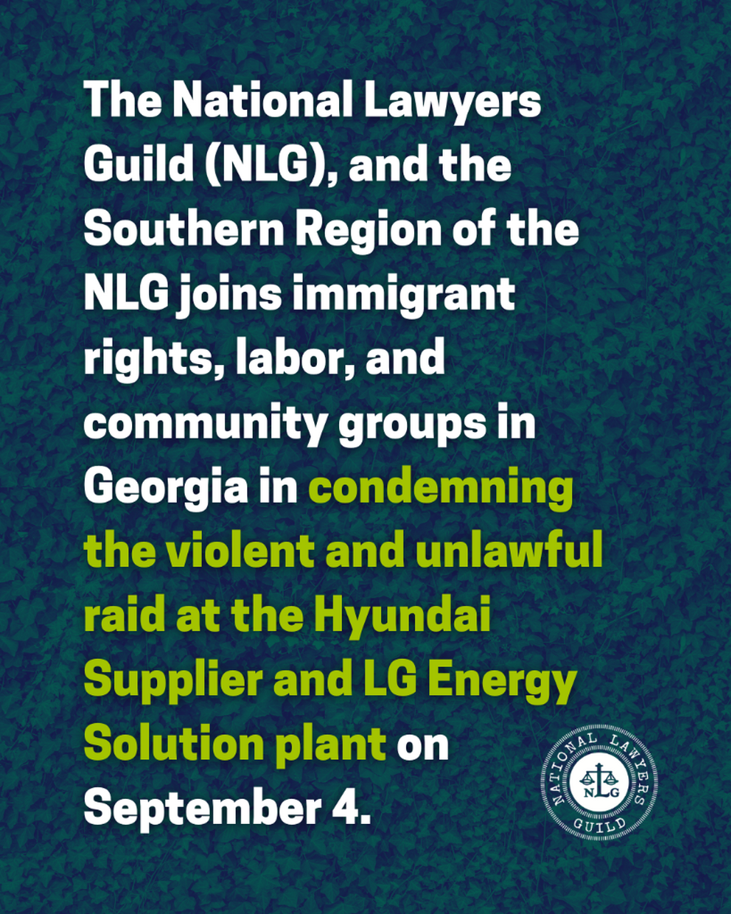 Southern Region Solidarity Statement Condemning ICE Raid in Georgia