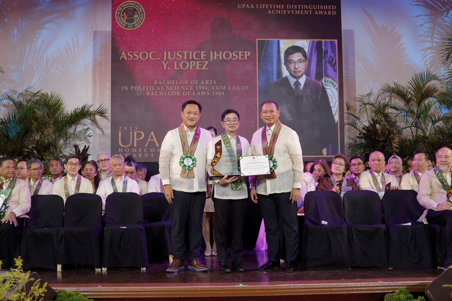 Justice Jhosep Lopez Receives UP Alumni Lifetime Distinguished Achievement Award
